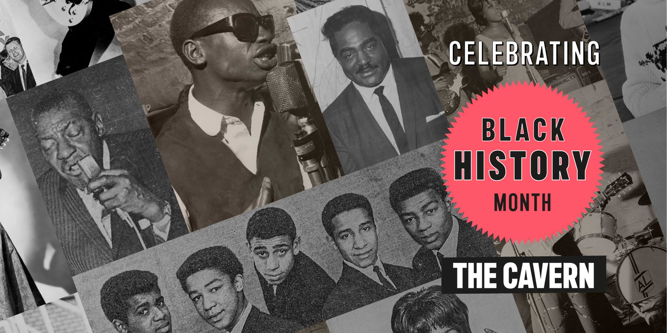 photo montage of famous black musicians who have played at The Cavern Liverpool