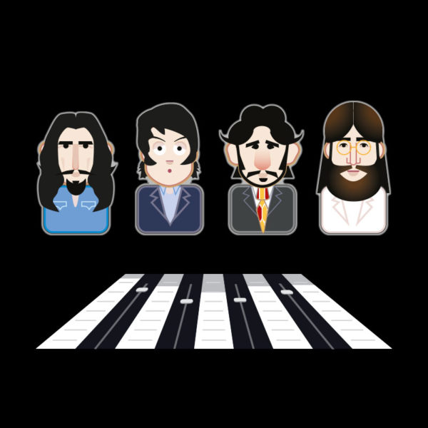 beatles emoji abbey road crossing illustration stockport