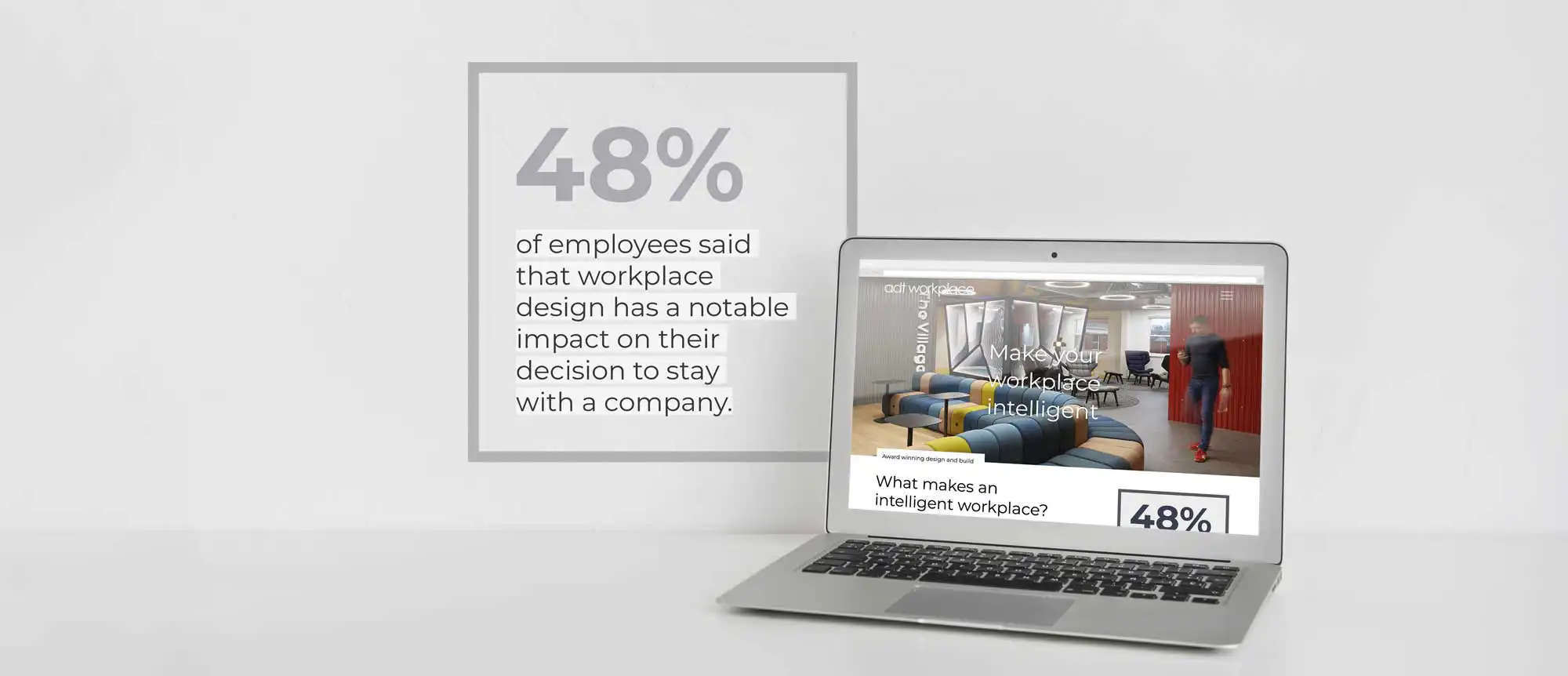 website design showing a graphic statement form the homepage