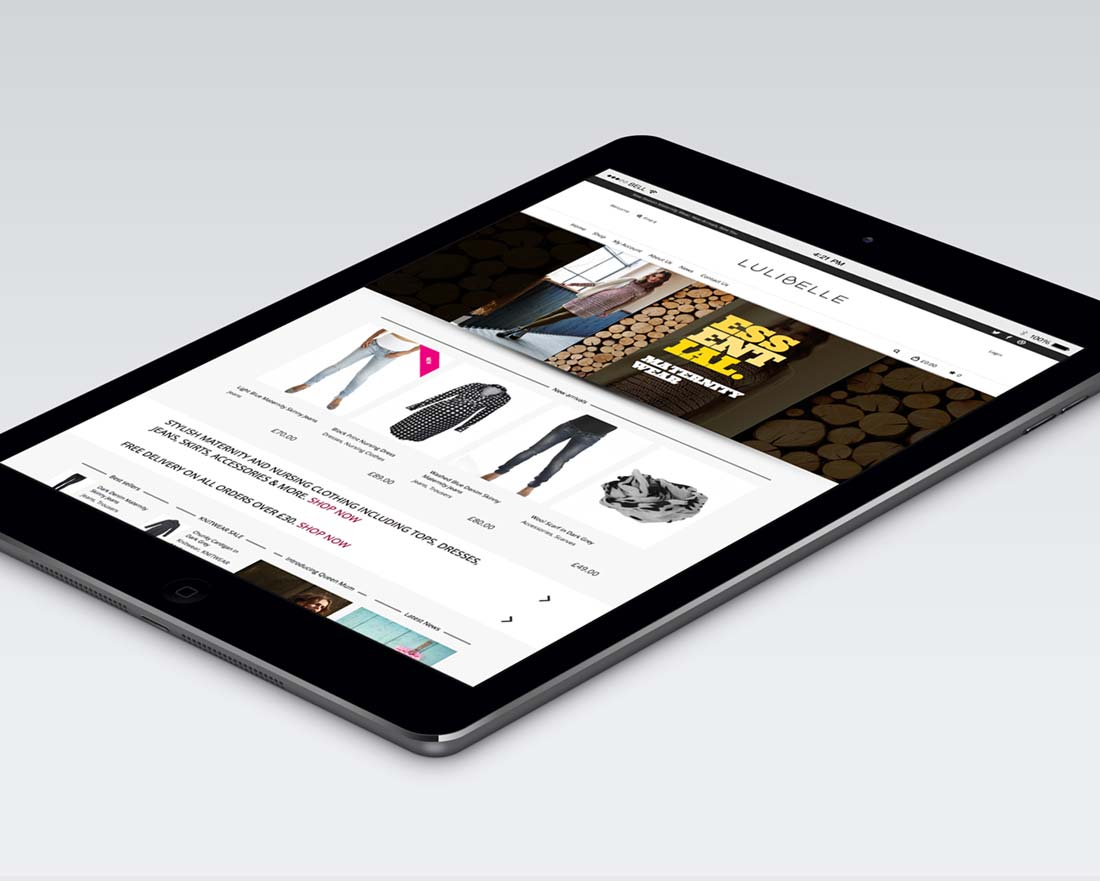 trendy responsive website design on tablet