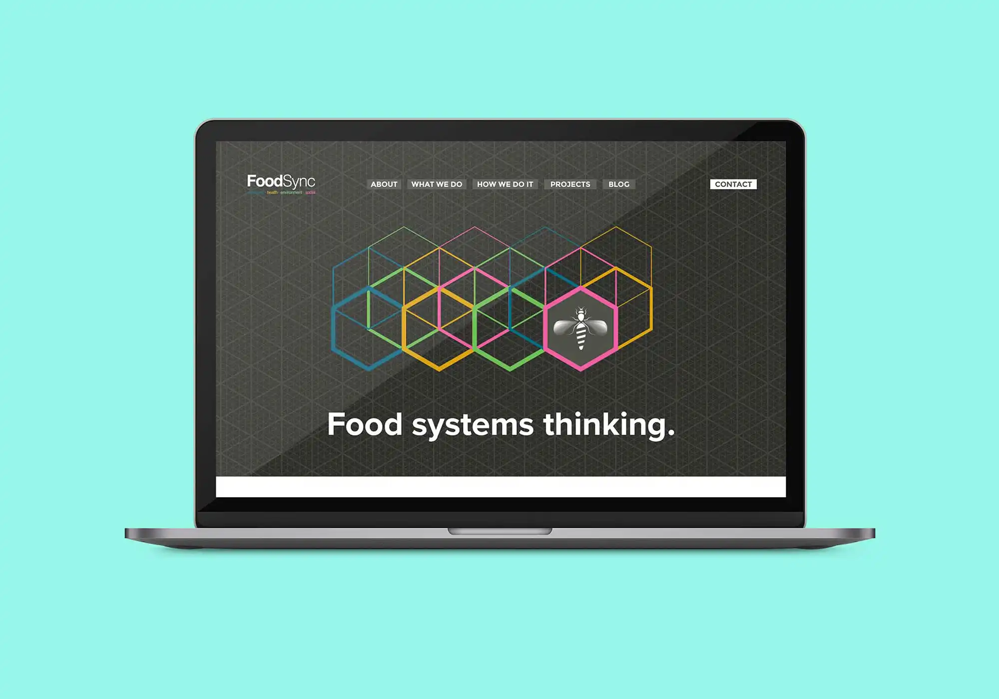 homepage design with bee logo