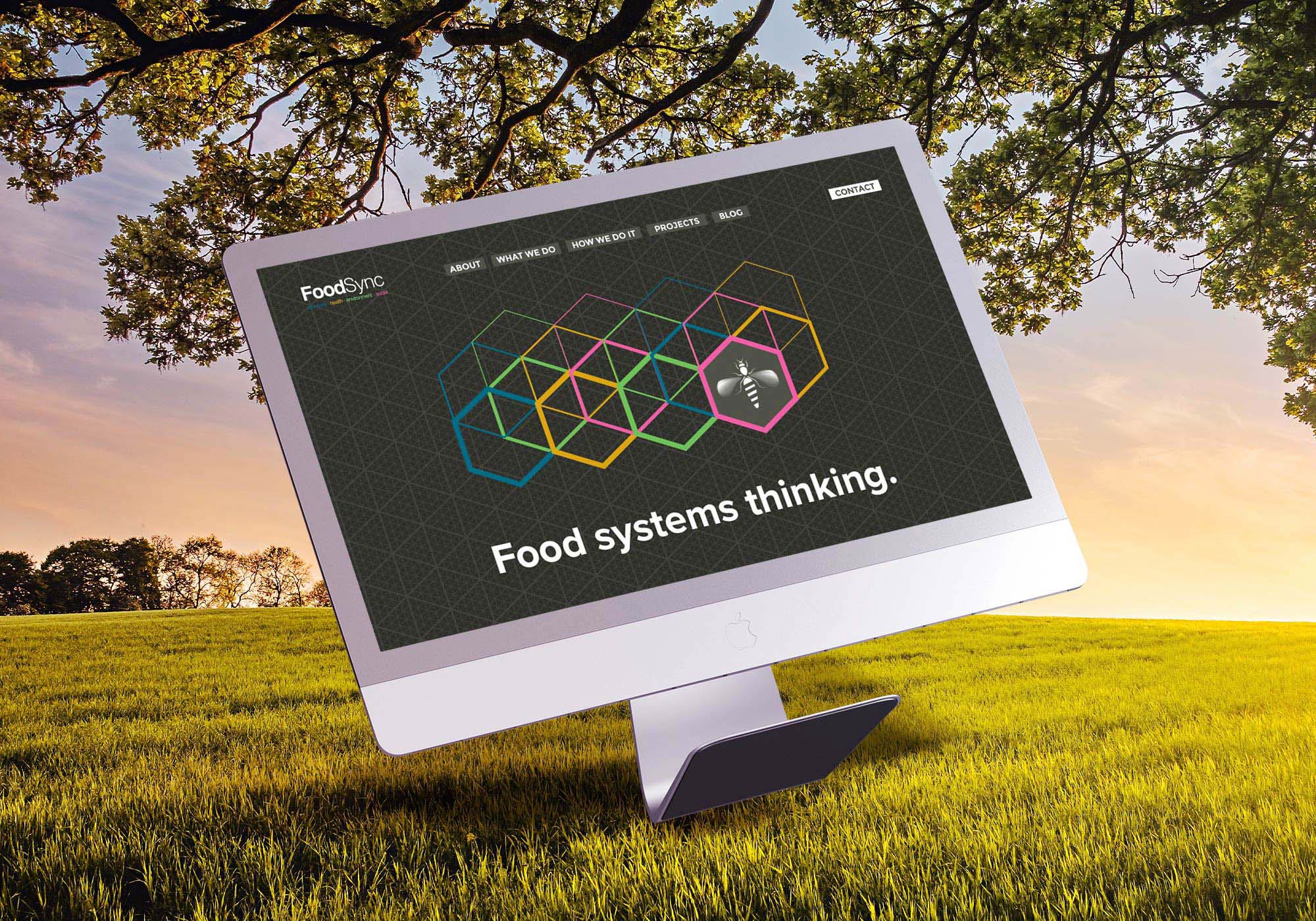 website design shown against nature background